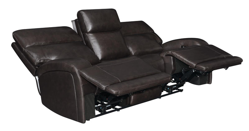 Longport 2-piece Upholstered Power Living Room Set Dark Brown - What A Room