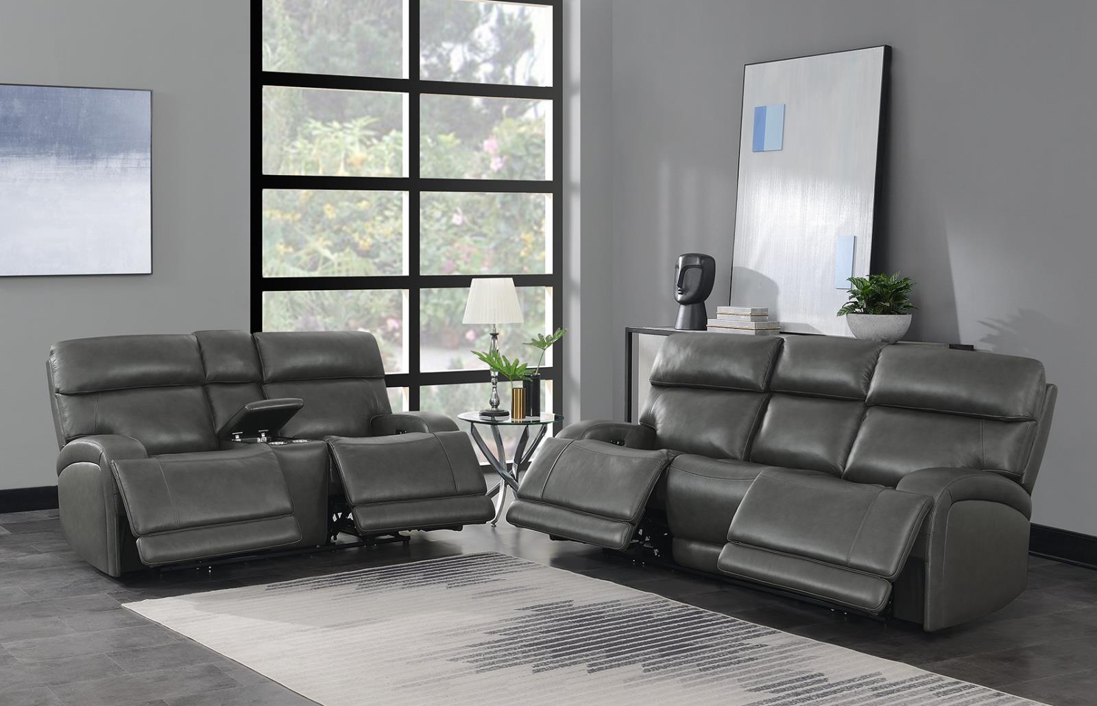 Longport 2-piece Upholstered Power Living Room Set Charcoal - What A Room