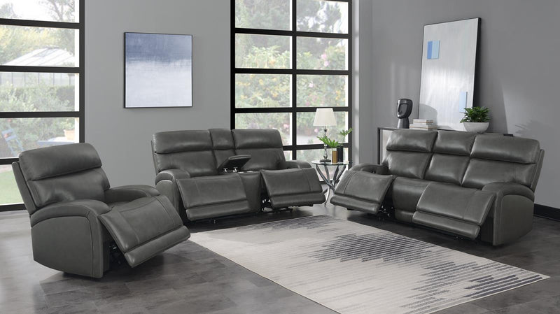 Longport 3-piece Upholstered Power Living Room Set Charcoal - What A Room