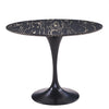 Allie 39" Striped Ebony Wood Veneer Round Dining Table - What A Room
