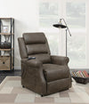 Upholstered Power Lift Recliner Brown - What A Room