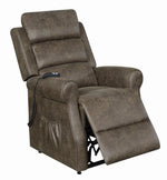 Upholstered Power Lift Recliner Brown - What A Room