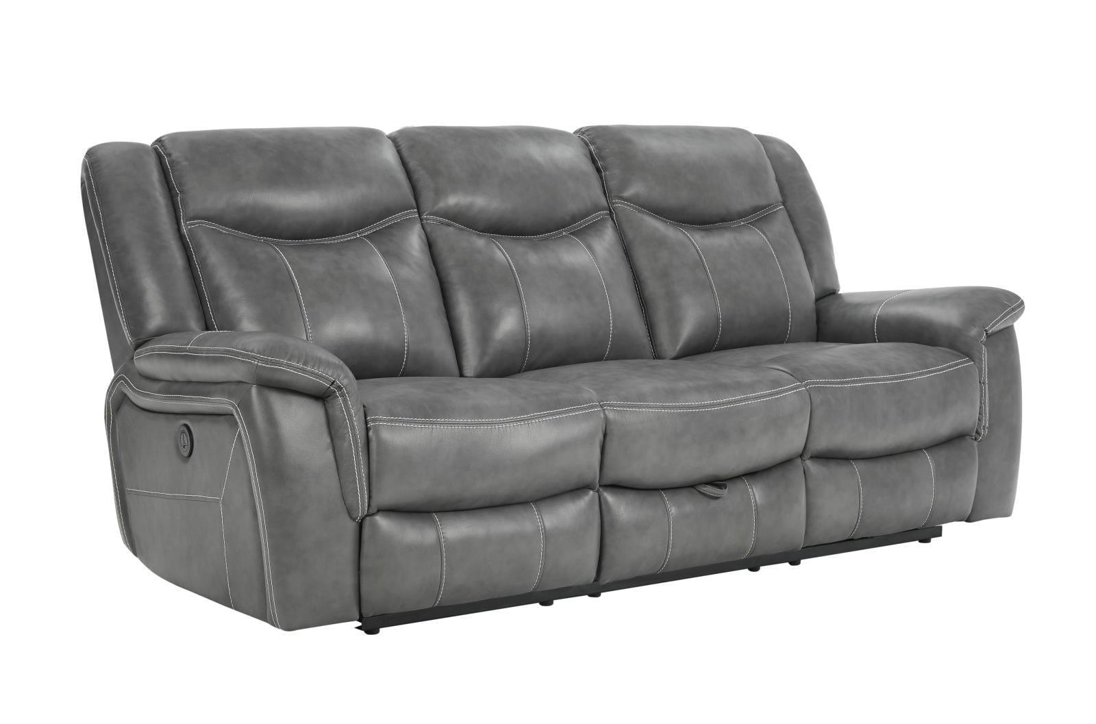 Conrad Upholstered Power Sofa with Drop-down Table Grey - What A Room