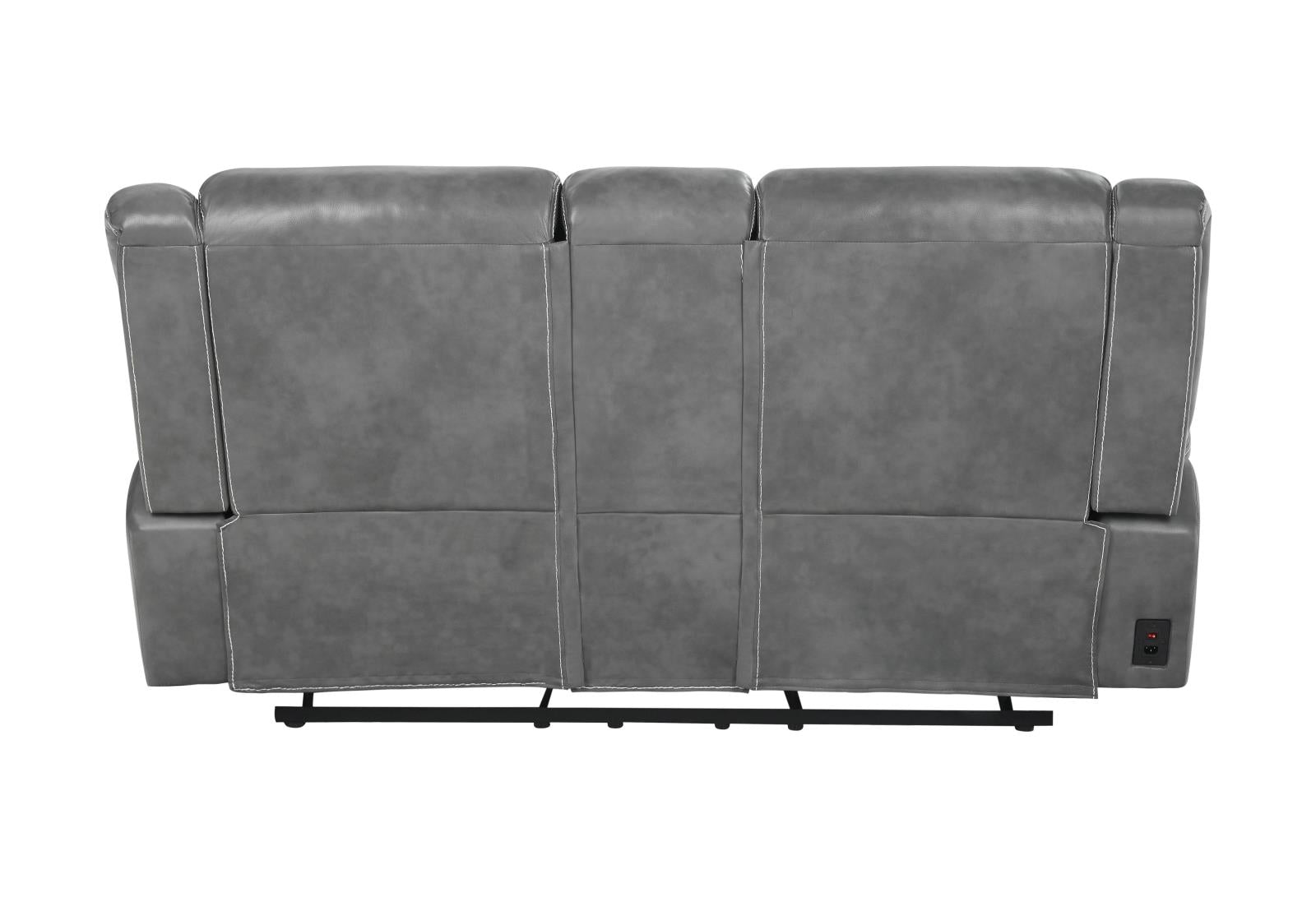 Conrad Upholstered Power Loveseat with Console Grey - What A Room