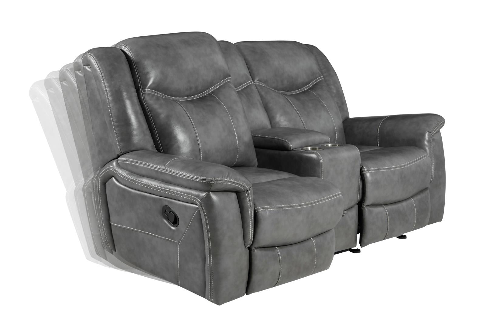Conrad Upholstered Motion Loveseat Cool Grey - What A Room