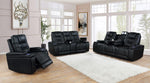 Zane Upholstered Dual Power Loveseat Black - What A Room