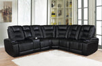 Zane 6-piece Dual Power Sectional Black - What A Room