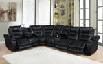 Zane 7-piece Dual Power Sectional Black - What A Room