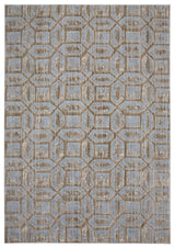 Geometric design on rug prioritizes gold and blue color scheme - Contemporary Rug - San Jose Home Furnishings
