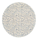 Large Round Rug with contemporary paisley pattern in muted blue and eggshell white - Buy furniture and furnishings in Santa Clara