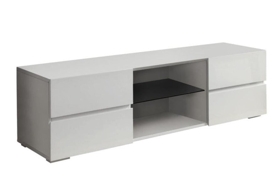 4-drawer TV Console Glossy White - What A Room