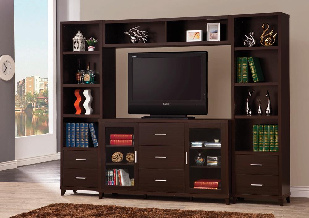 2-door TV Stand with Adjustable Shelves Cappuccino - What A Room