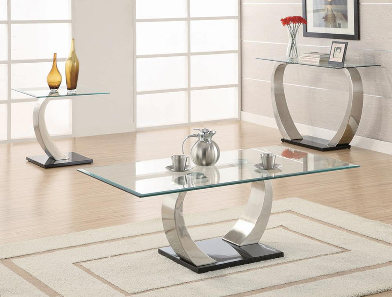 Willemse Glass Top Coffee Table Clear and Satin - What A Room