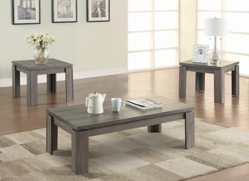3-piece Occasional Table Set Weathered Grey - What A Room