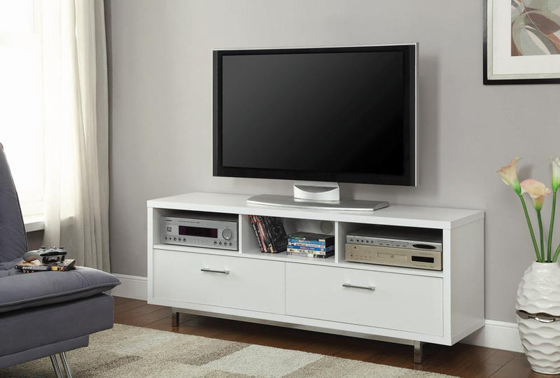 2-drawer Rectangular TV Console White - What A Room