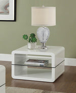Square 2-shelf End Table Glossy White - What A Room