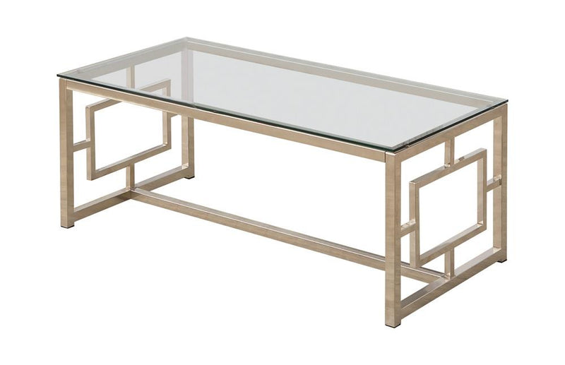 Rectangle Glass Top Coffee Table Nickel - What A Room