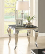 Square End Table Chrome and Black - What A Room