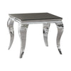 Square End Table Chrome and Black - What A Room