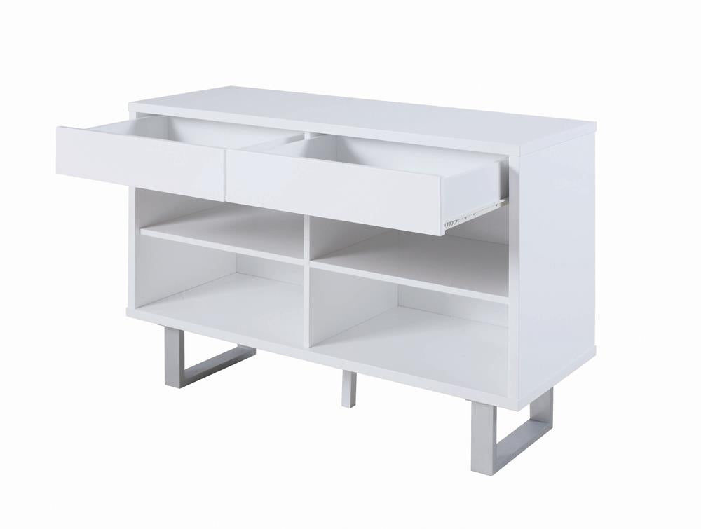 2-drawer Sofa Table High Glossy White - What A Room