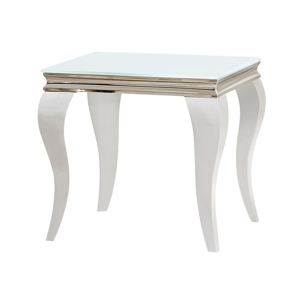 Delilah Square End Table White and Chrome - What A Room