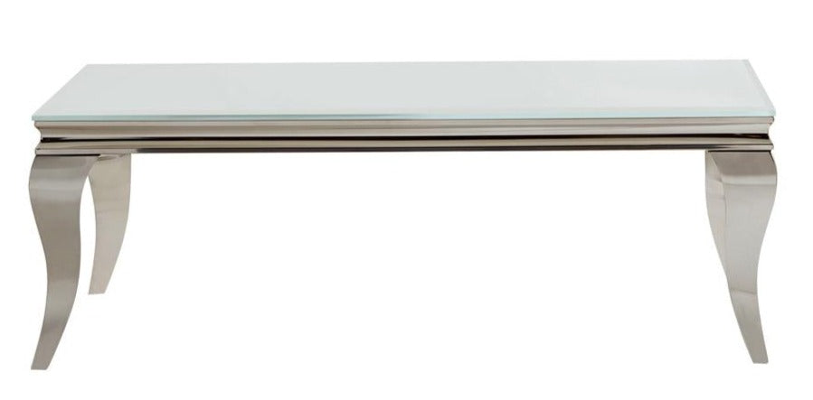 Delilah Rectangle Coffee Table White and Chrome - What A Room