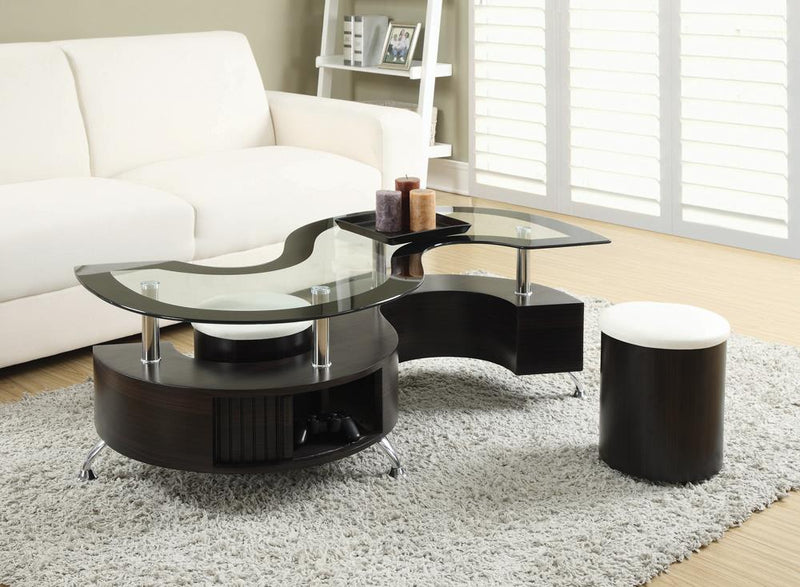 3-piece Coffee Table and Stools Set Cappuccino - What A Room