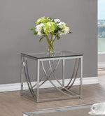 Glass Top Square End Table Accents Chrome - What A Room