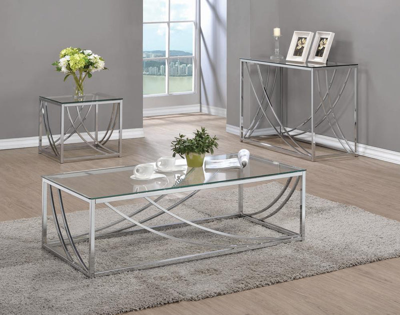 Glass Top Square End Table Accents Chrome - What A Room