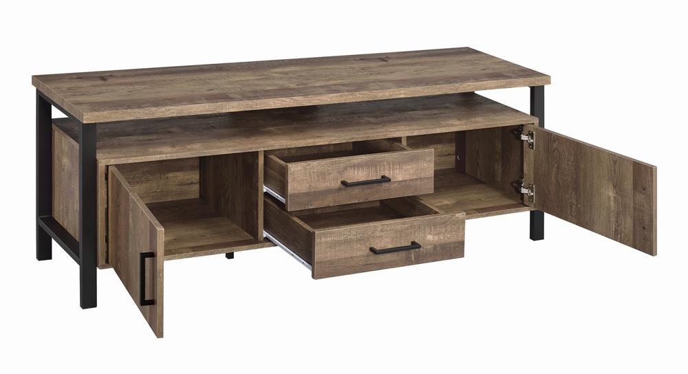 59″ 2-drawer Rectangular TV Console Rustic Oak - What A Room