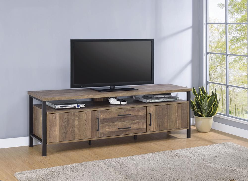 71″ 2-drawer Rectangular TV Console Rustic Oak - What A Room