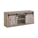 59-inch 3-shelf Sliding Doors TV Console Weathered Oak - What A Room