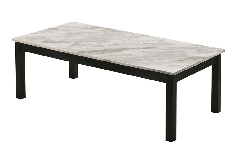 Faux Marble 3-piece Occasional Table Set White and Black - What A Room