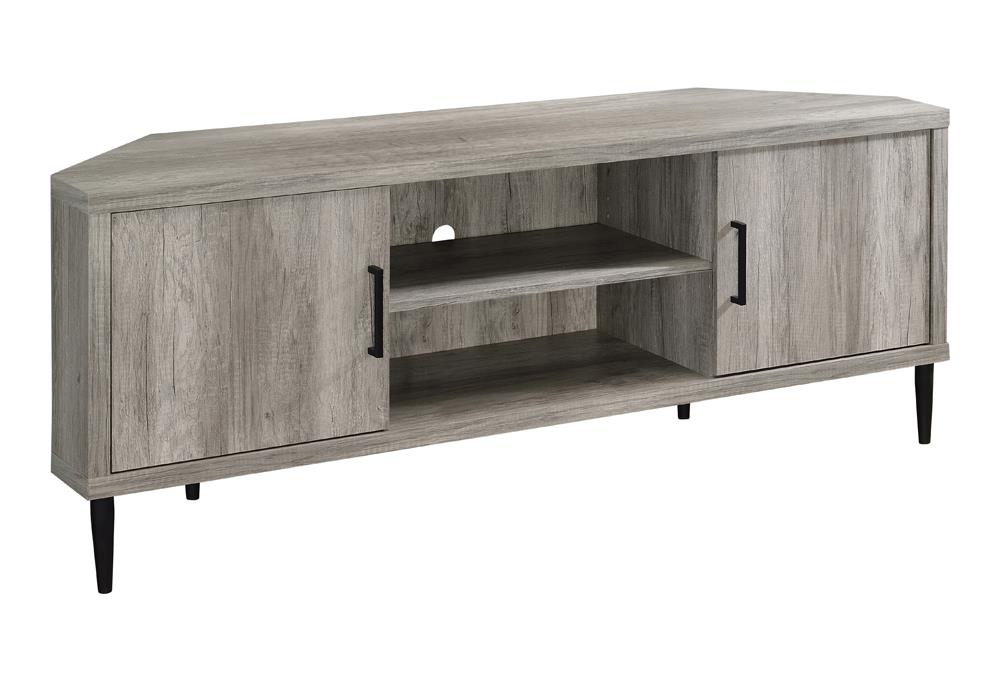 2-door Storage TV Console Grey Driftwood - What A Room