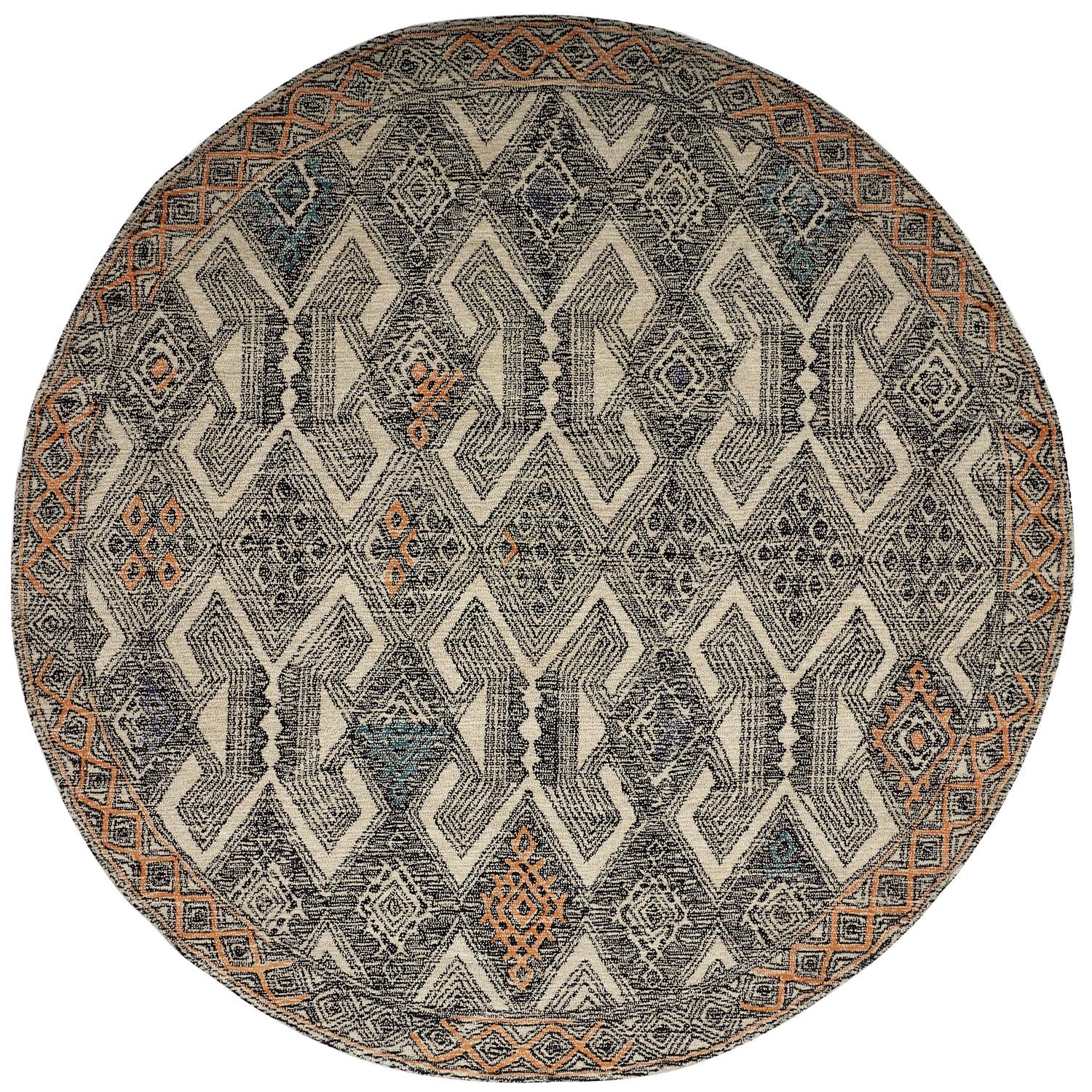 Round Rug Channels ancient Egyptian vibes - You can buy it in Santa Clara Home Furnishings store
