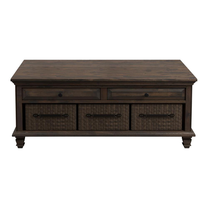 Storage Coffee Table with 3-basket Weathered Burnish Brown - What A Room