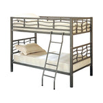 Fairfax Twin over Twin Bunk Bed with Ladder Light Gunmetal - What A Room
