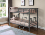 Fairfax Twin over Twin Bunk Bed with Ladder Light Gunmetal - What A Room