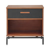Bellevue KD Nightstand/ Side Table 1 Drawer Graphite Metal Legs - What A Room