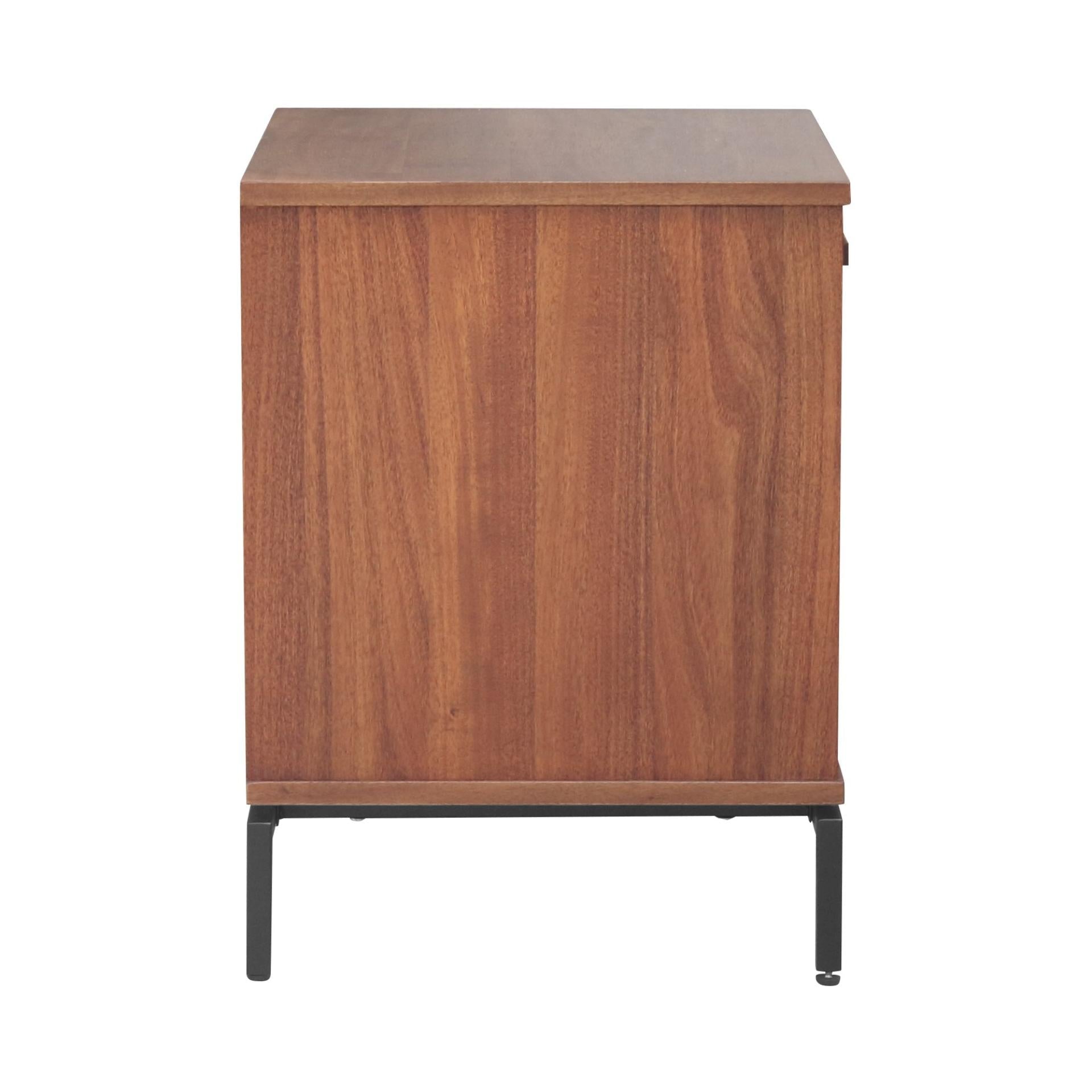 Bellevue KD Nightstand/ Side Table 1 Drawer Graphite Metal Legs - What A Room