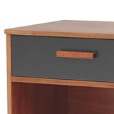Bellevue KD Nightstand/ Side Table 1 Drawer Graphite Metal Legs - What A Room