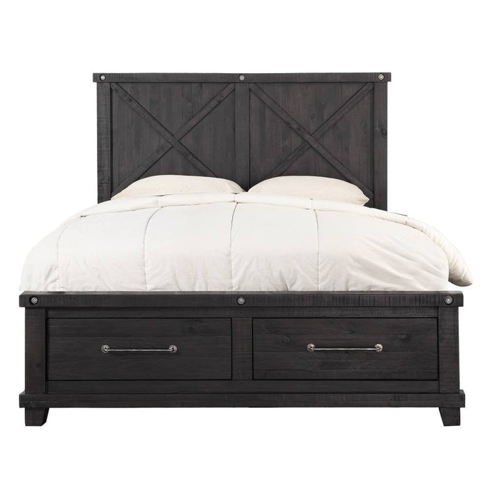 Yosemite Solid Wood Footboard Storage Bed in Cafe - What A Room