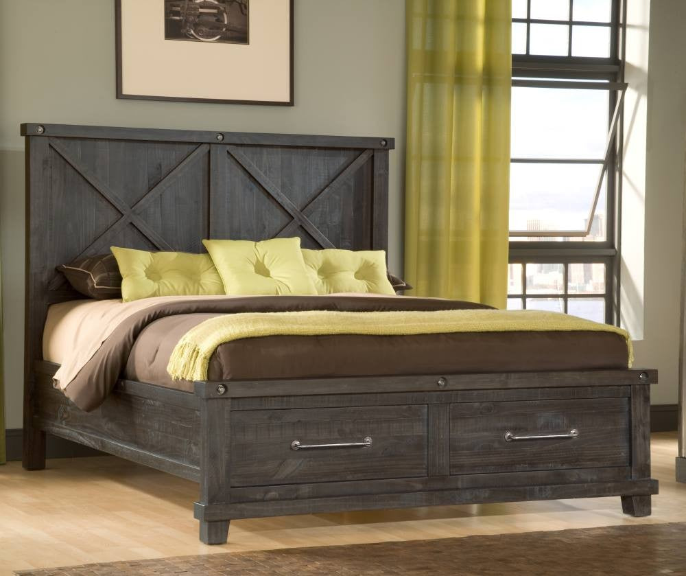 Yosemite Solid Wood Footboard Storage Bed in Cafe - What A Room