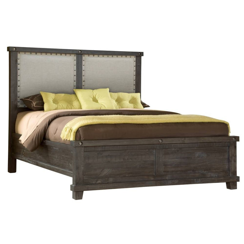 Yosemite Upholstered Panel Bed in Café - What A Room