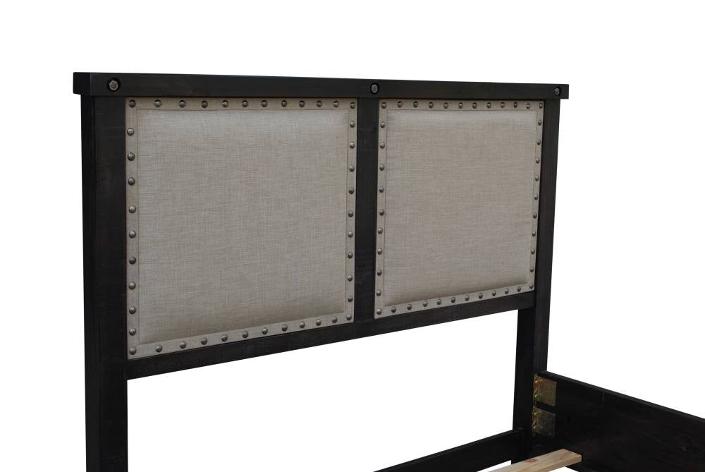 Yosemite Upholstered Panel Bed in Café - What A Room