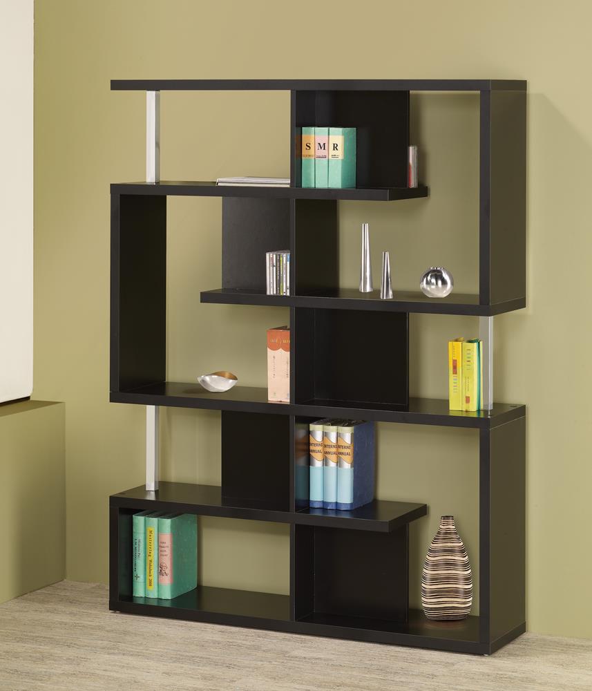5-tier Bookcase Black and Chrome - What A Room