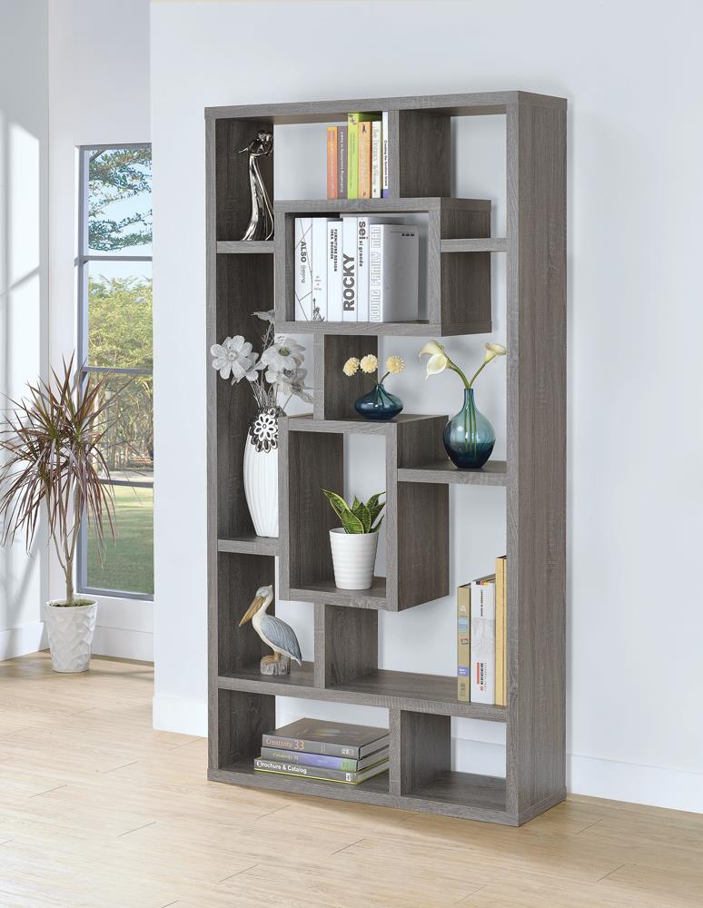 10-shelf Bookcase Weathered Grey - What A Room