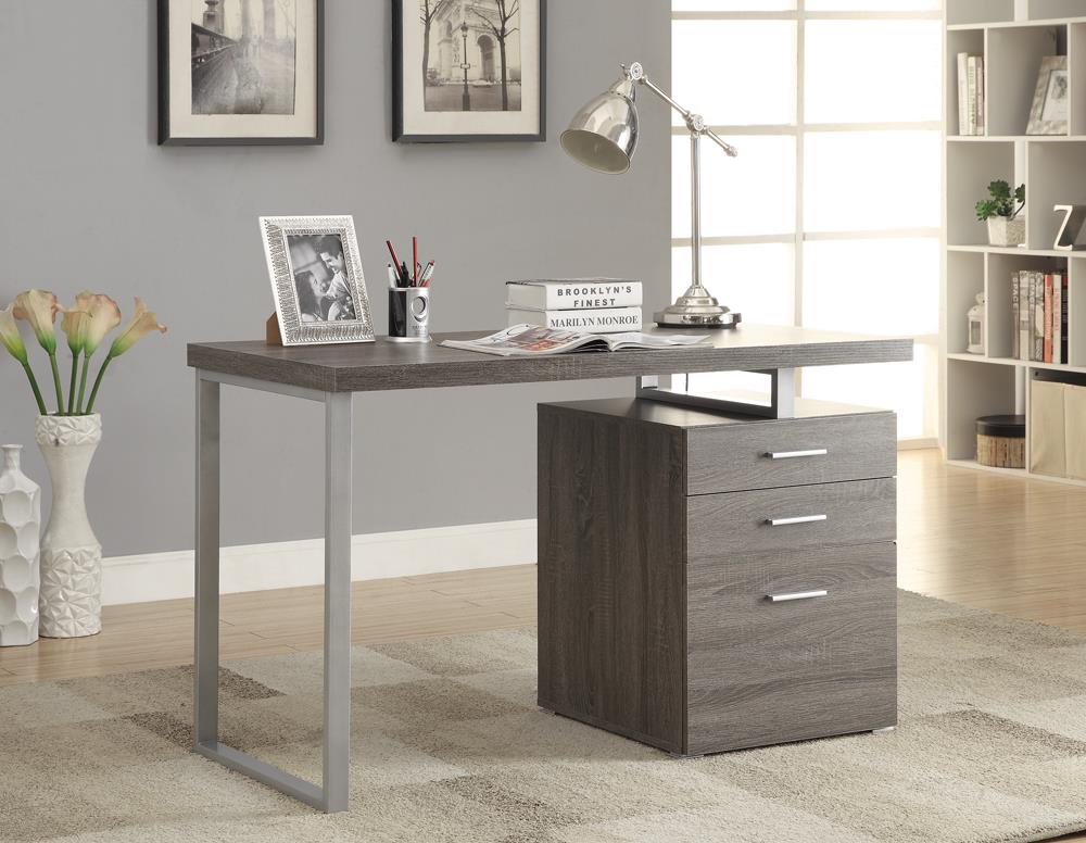 3-drawer Brennan Office Desk Weathered Grey - What A Room