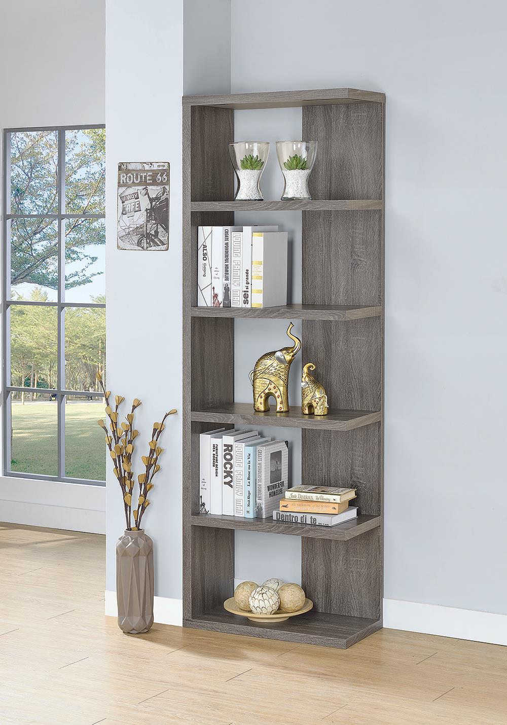 5-tier Bookcase Weathered Grey - What A Room