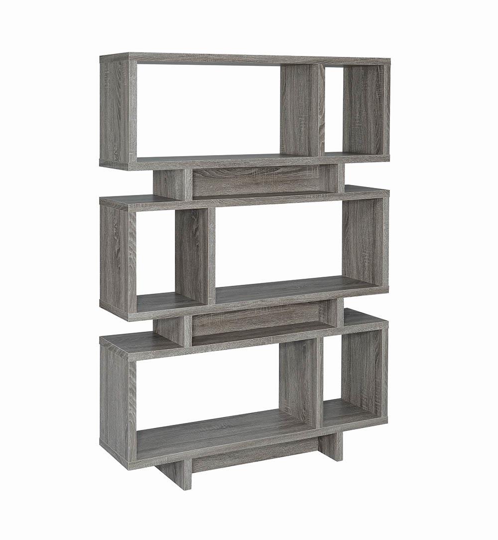 3-tier Geometric Bookcase Weathered Grey - What A Room